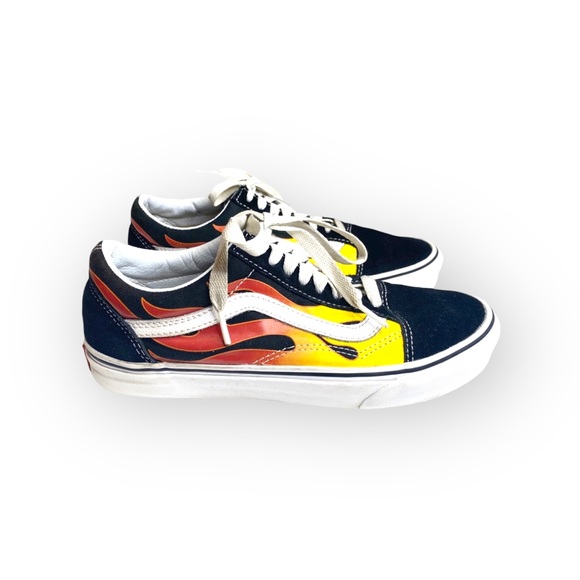 Vans™ ® ✌︎︎ Flame Old Skool Sneakers ✌︎︎ Black Skate Shoe Skateboard ✌︎︎ 7.5 Men - Picture 3 of 16